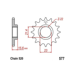 ΓΡΑΝΑΖΙ ΕΜΠΡΟΣ 15Δ  577ΑΛ YAMAHA XT600 SRX XJR PBR PREMIUM MHQ