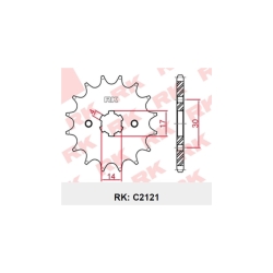 ΓΡΑΝΑΖΙ ΕΜΠΡΟΣ 14Δ 420ΑΛ  HONDA C50-90 GLX50 INNOVA  RK