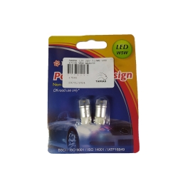 ΛΑΜΠΑ 12V 24W Τ10WB LED 5700K W5W ΑΚΑΛΥΚΗ ΖΕΥΓΟΣ
