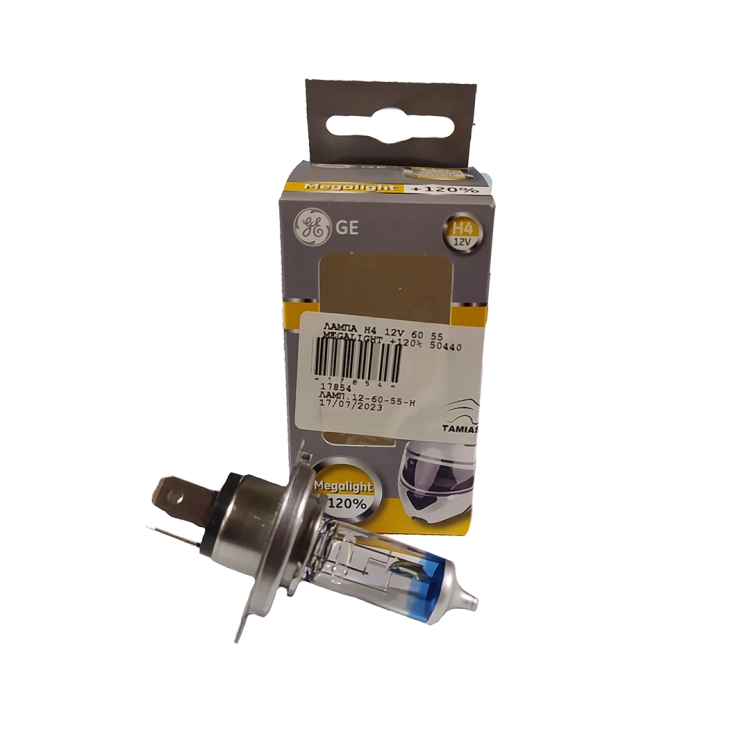ΛΑΜΠΑ 12V 60 55W H4 MEGALIGHT +120% 50440SNU G.ELECTRIC